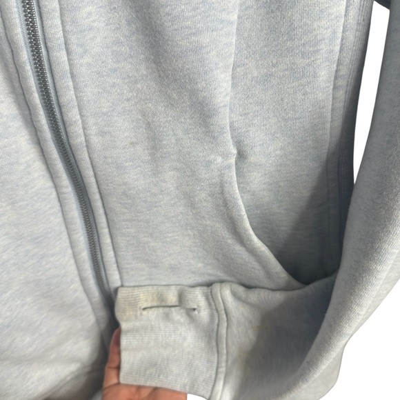 Lululemon Light Blue Heathered Full Zip Hoodie | Thumbholes | Size 6 - Picture 3 of 5